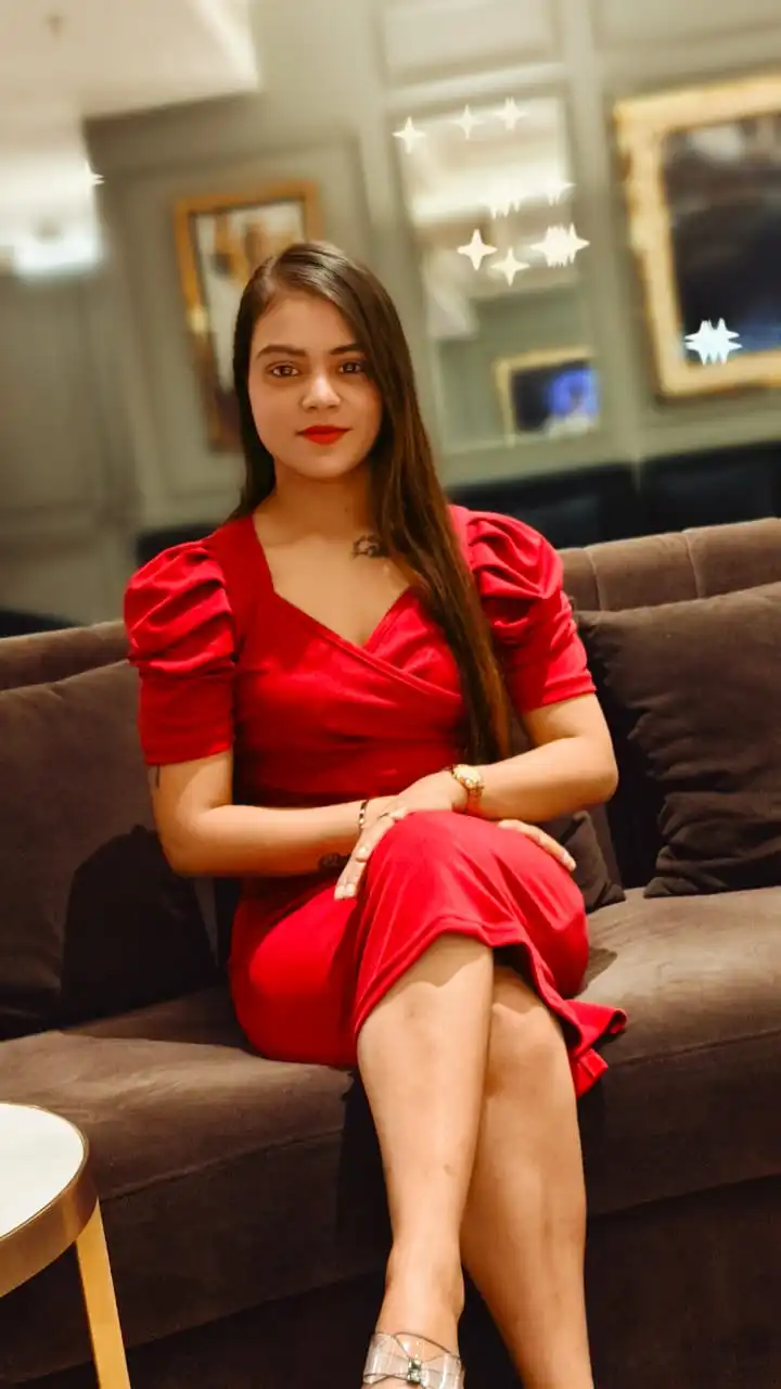 Elegant Indore call girl in a red dress